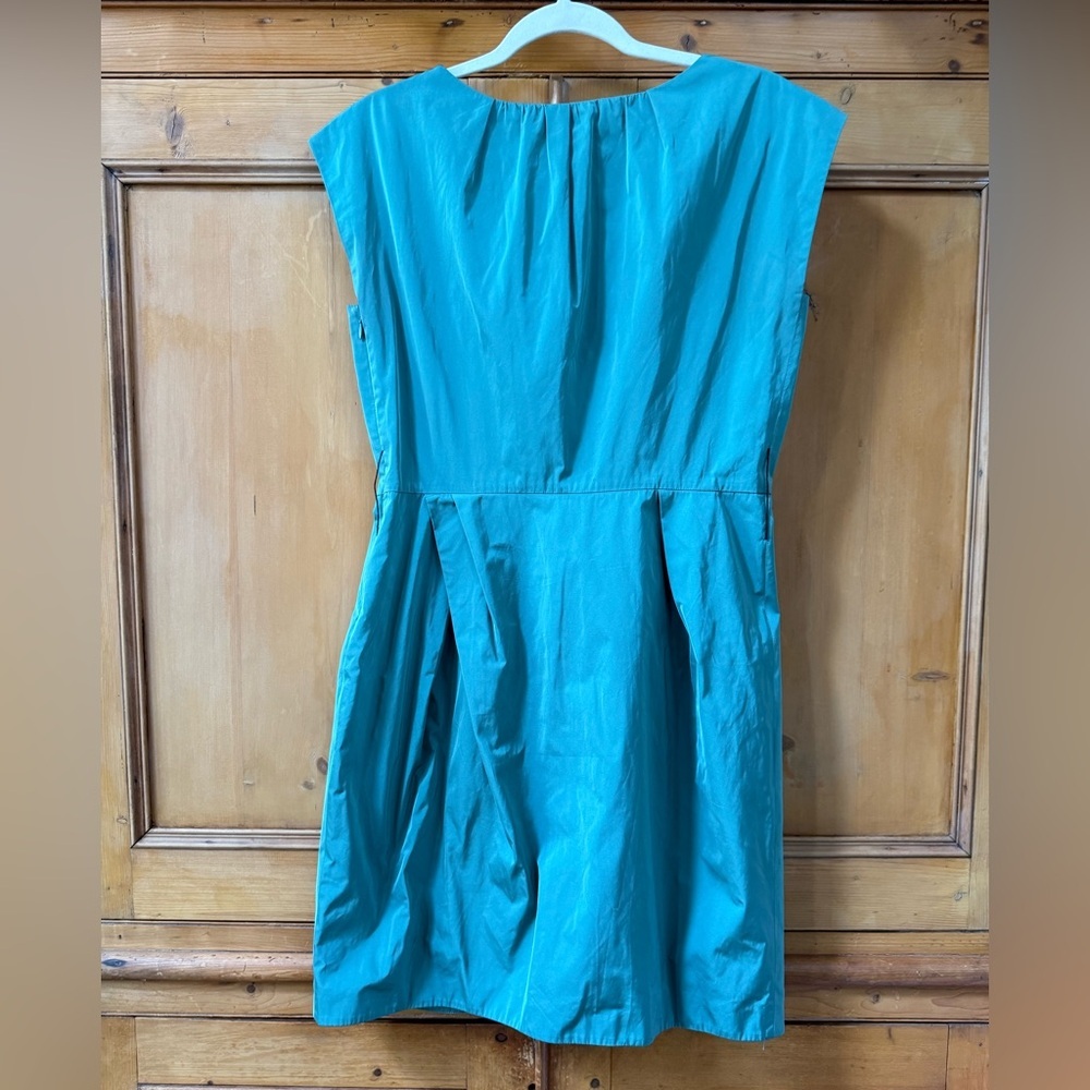 Lida Baday Teal silk Mini dress light blue EUC - Picture 7 of 8